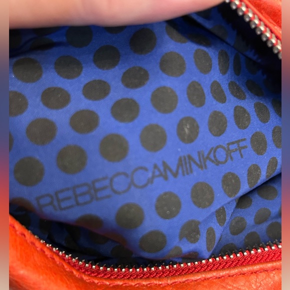 Rebecca Minkoff Small Red Leather Crossbody Bag Silver Chain Strap - Picture 9 of 9